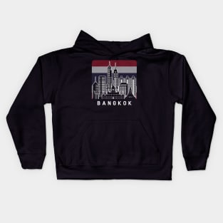 Bangkok Thailand Skyline Flag Kids Hoodie